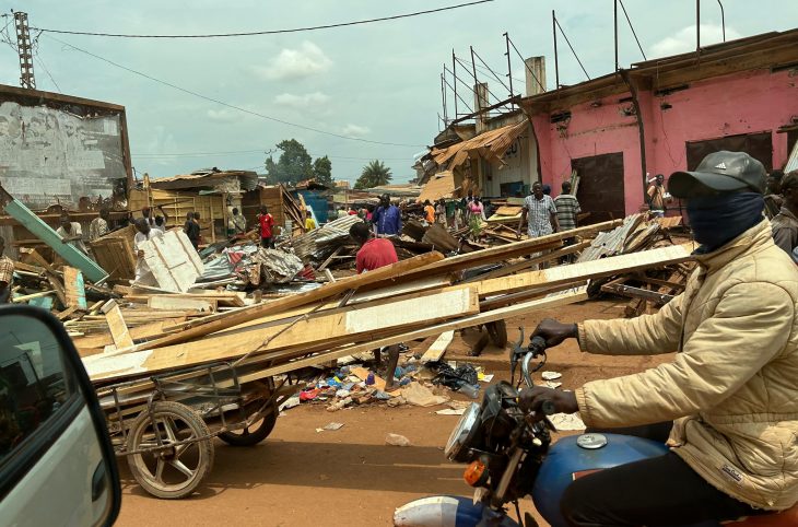 Bangui : grande opération de démolition et de déguerpissement de commerces au marché de Km5