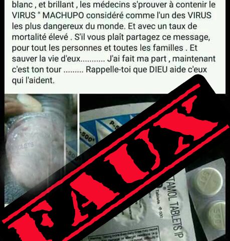 ATTENTION, il n'y a pas d'alerte sanitaire sur un virus appelé "Machupo" dans le paracétamol